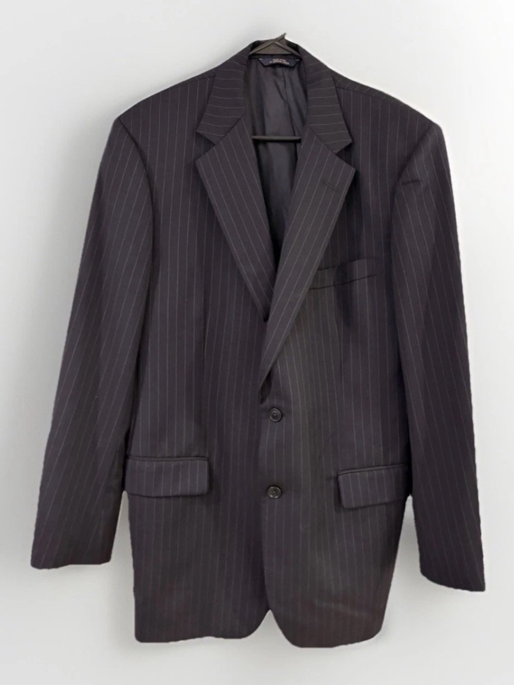 Brooks Brothers 1818 Madison Men's Navy Pinstripe Wool Worsted Suit 42L/36W